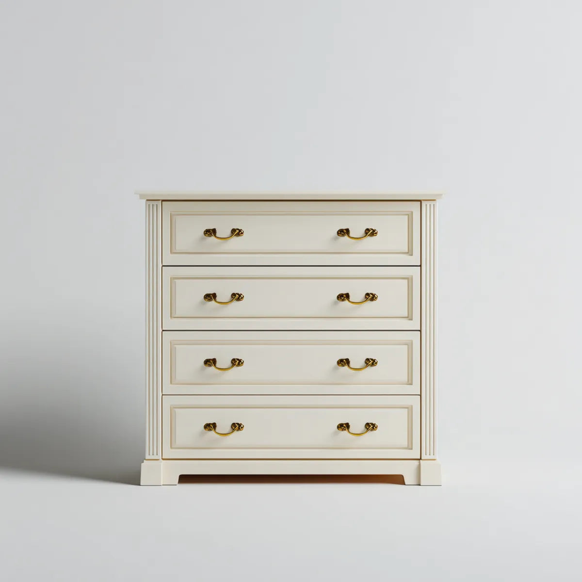 Komoda, 4 szuflady z kości słoniowej 80 x 40 x 90 cm prostokątna MDF