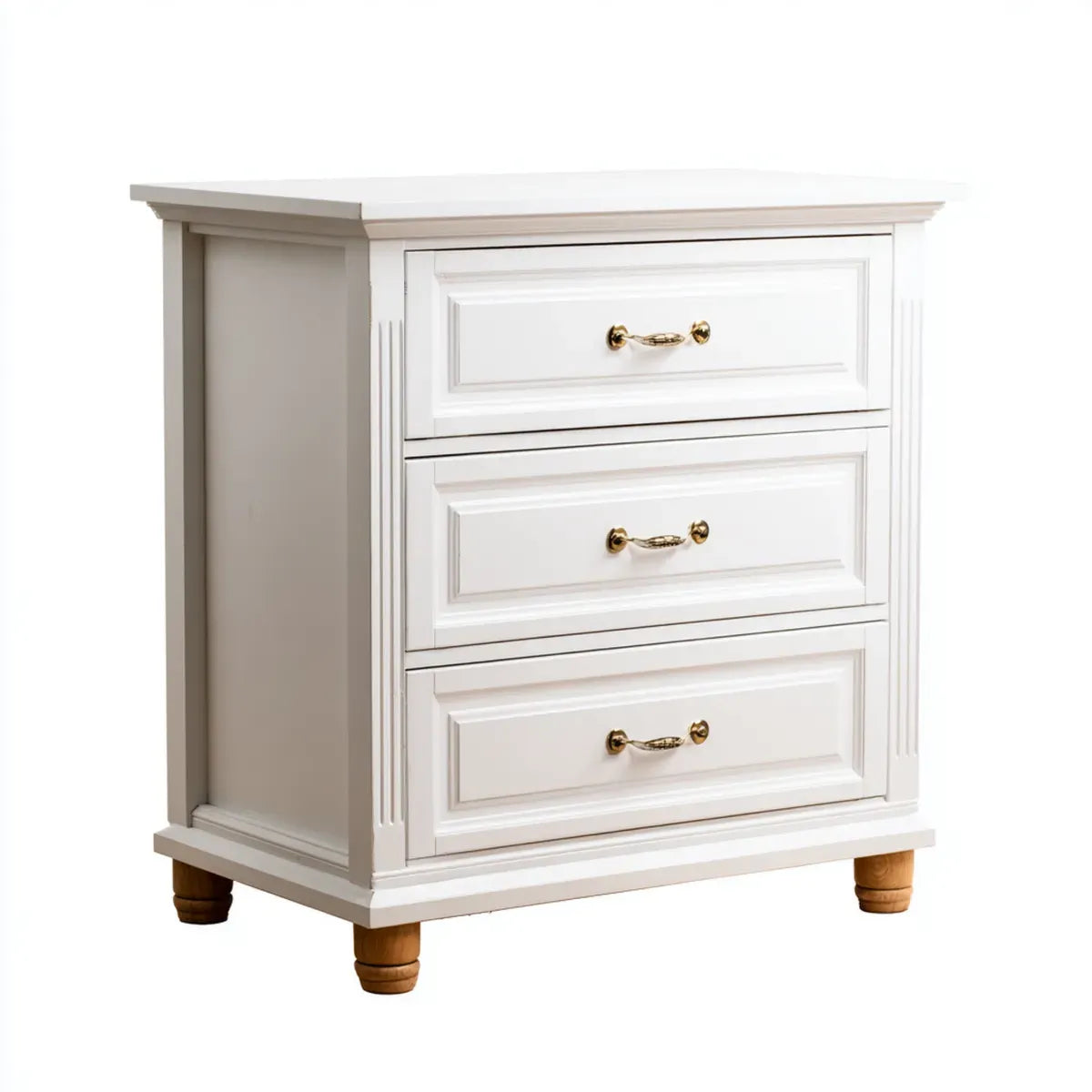 Komoda, 3 szuflady białe 80 x 45 x 90 cm prostokątna MDF