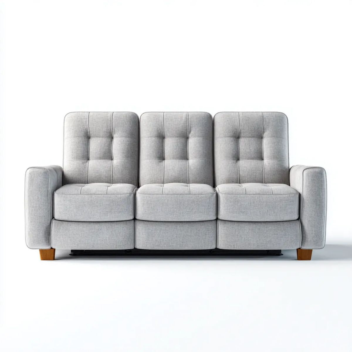 Sofa, Relax sofa 3 Elegancki szary poliester, 210 x 95 x 102 cm