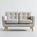 Sofa, 2-osobowa sofa w kolorze jasnoszarym poliester z litymi drewnianymi nóżkami, 140 x 78 x 84 cm