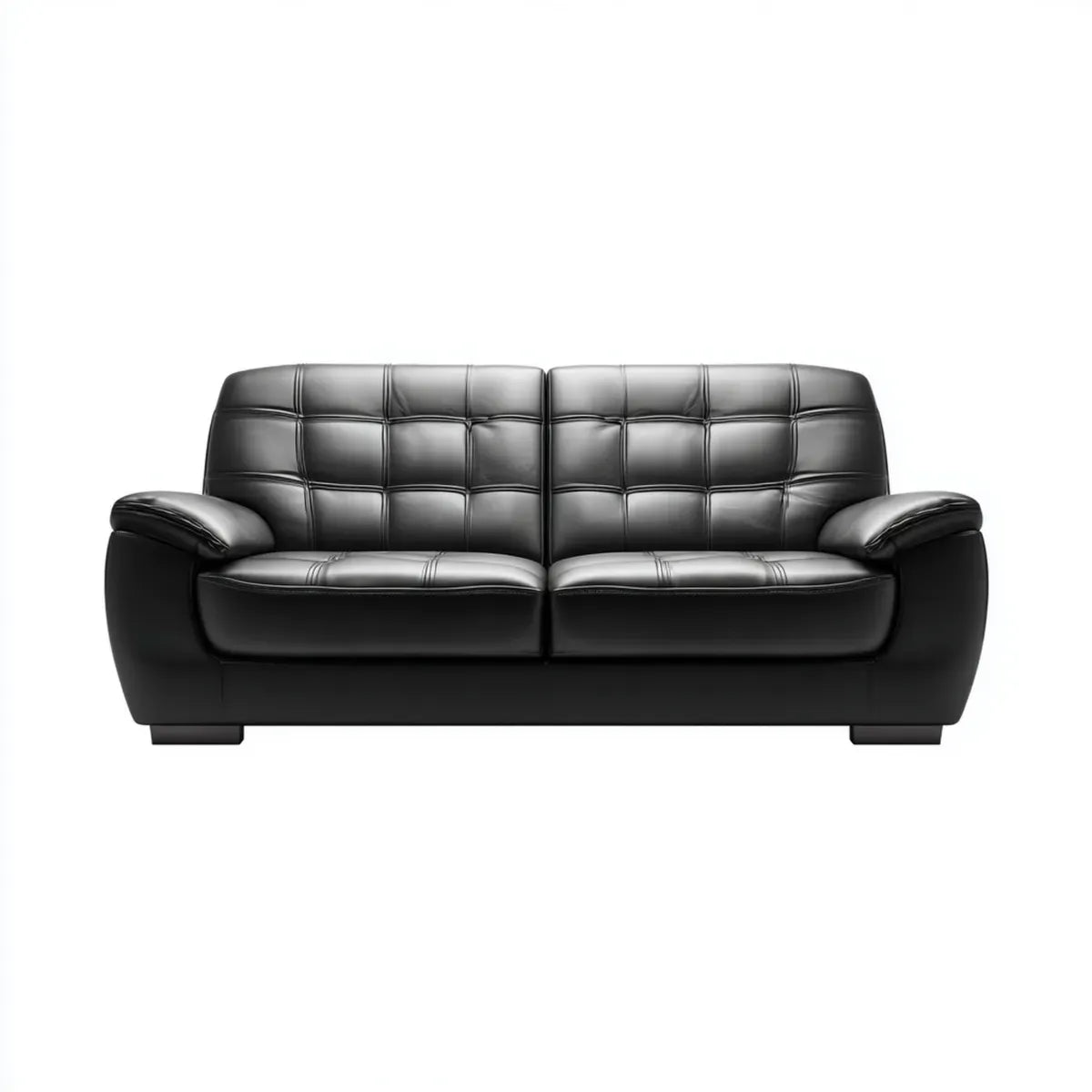 Sofa, 2-fotelikowa sofa czarna 168 x 88 x 88 cm PU- sztuczny prostokątna