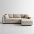 Sofa, Kanapa narożna z powrotem z prawej beżowej 270 x 160 x 85 cm poliestrowego kształtu L
