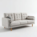 Sofa, 3-osobowa w sofie w kolorze jasnoszarym poliester, 210 x 88 x 86 cm