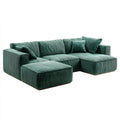 Sofa, Panoramiczna sofa 4 fotele w U Piregreen fir w Pirenerze pisembelvet, 280 x 170 x 85 cm
