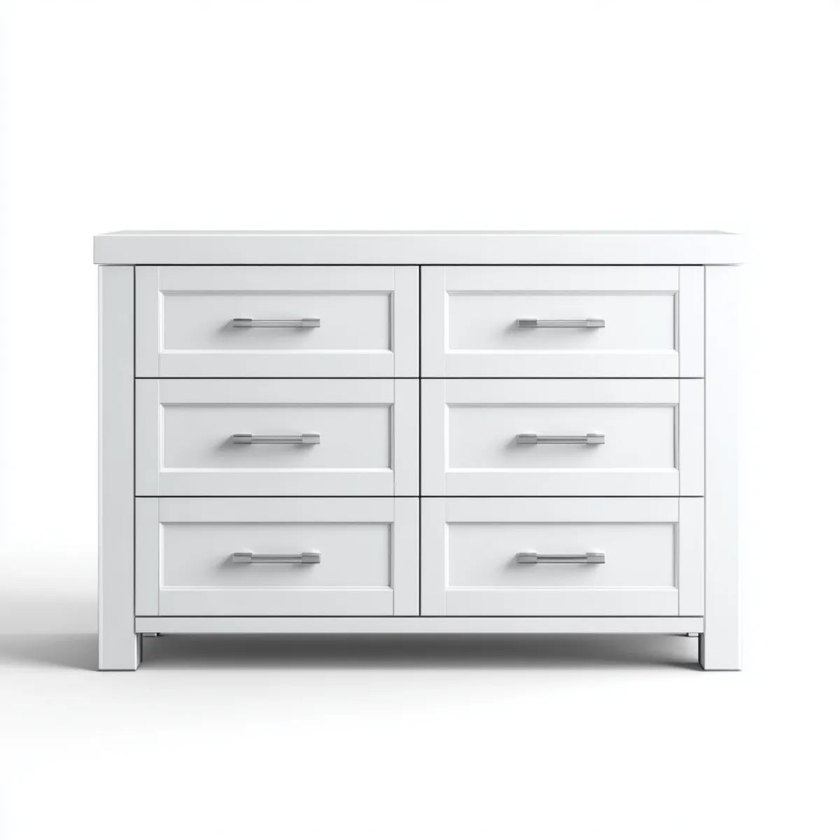 Komoda, 6 szuflady Białe 120 x 40 x 80 cm MDF Prostokątne