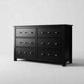 Komoda, 6 szuflad czarny 140 x 45 x 90 cm prostokątna MDF