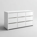 Komoda, Białe szuflady z 9 szufladami MDF 120 x 40 x 80 cm prostokątne