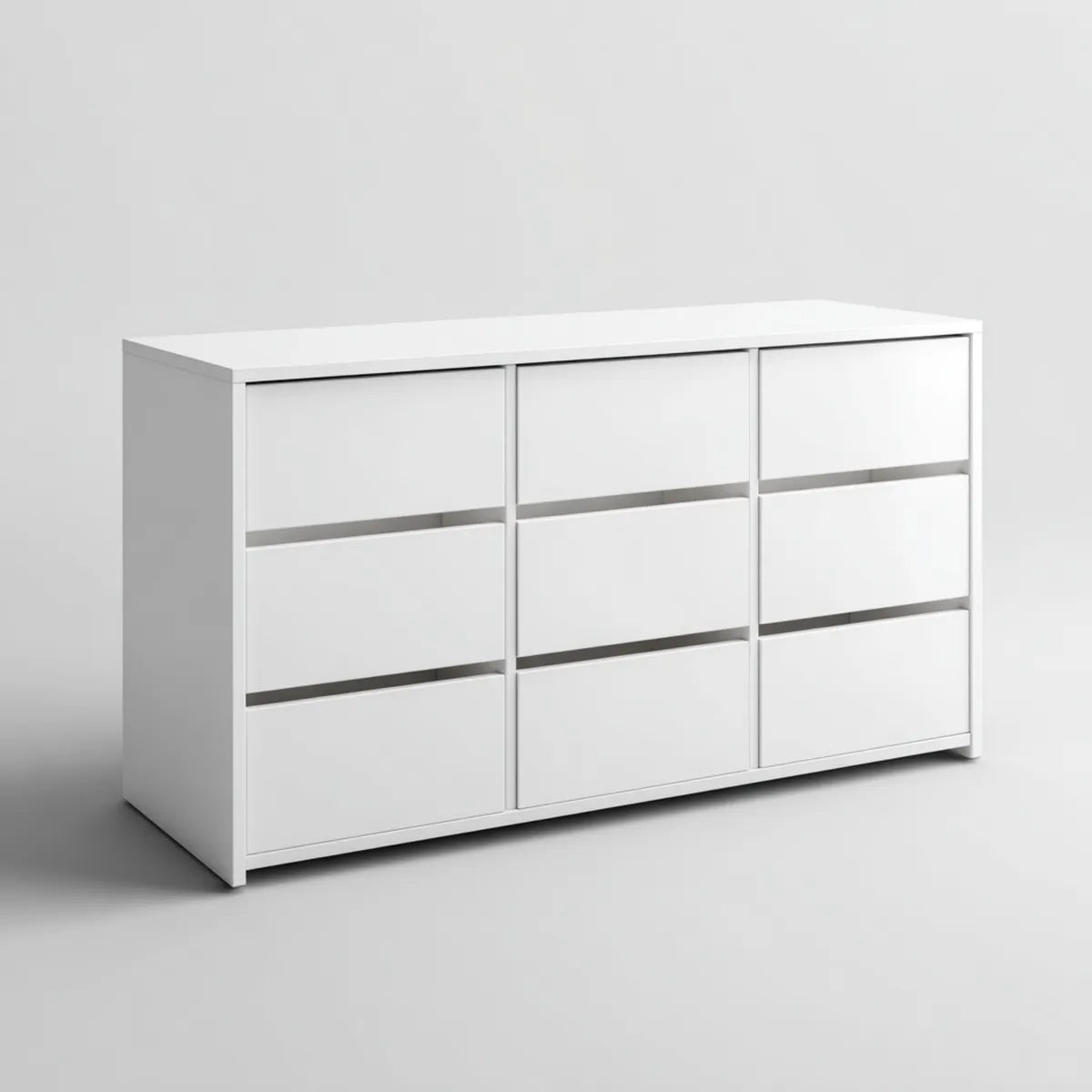 Komoda, Białe szuflady z 9 szufladami MDF 120 x 40 x 80 cm prostokątne