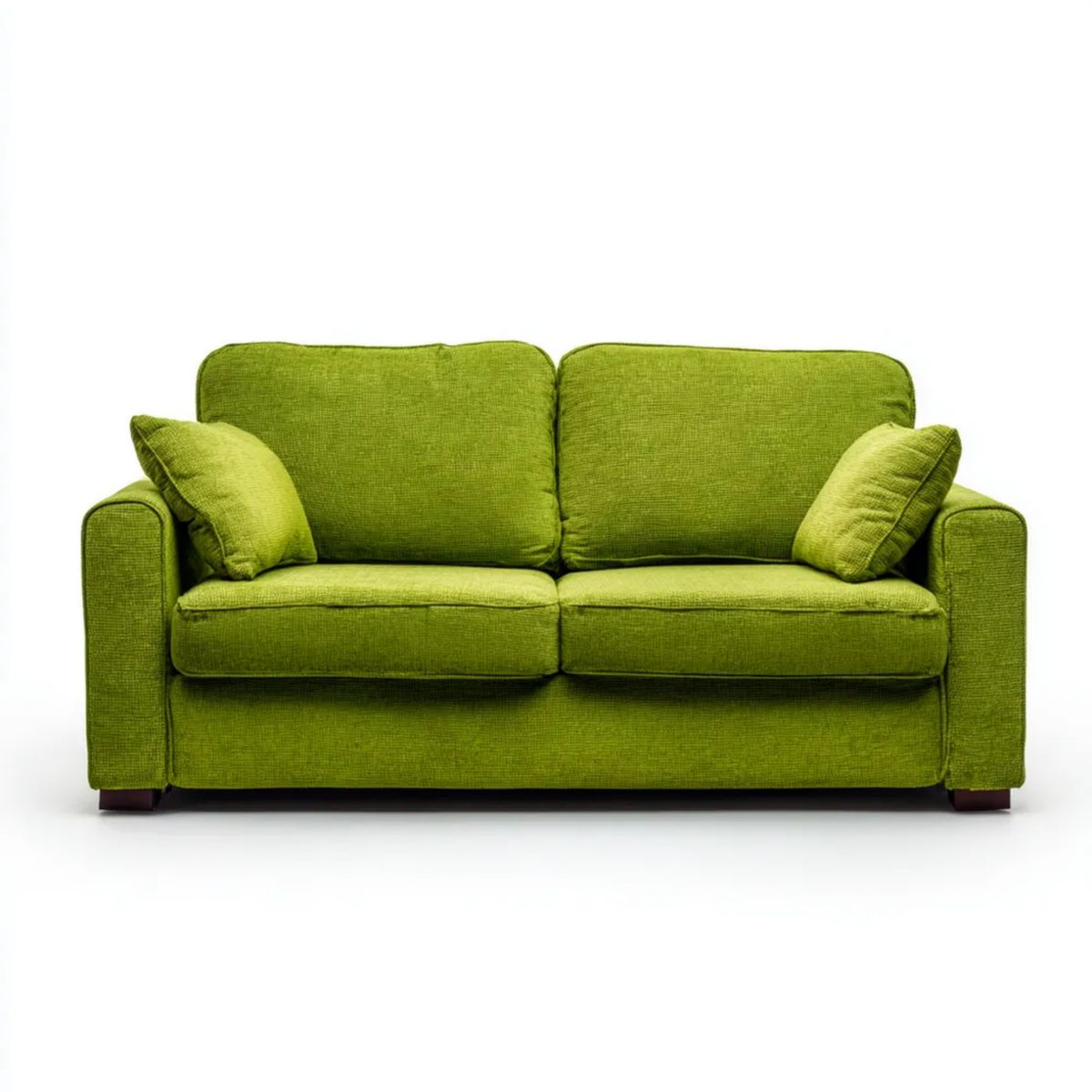 Sofa, 2 fotele sofa w kolorze zielonym tkanina z 2 dekoracyjnymi poduszkami, 160 x 85 x 85 cm