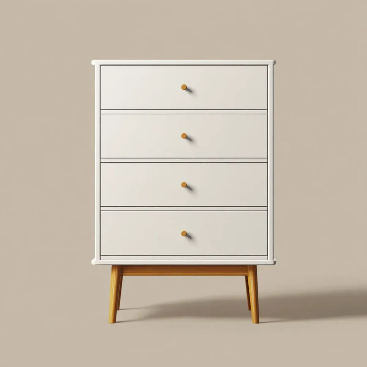Komoda, Boxer 4 białe szuflady 60 x 40 x 120 cm w MDF i litego drewna prostokątna kształt