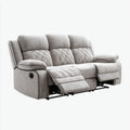 Sofa, 3-osobowa w kolorze prostym relaks sofa w kolorze jasnoszarym w poliestrowym mikrofibrze 210 x 95 x 105 cm