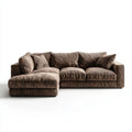 Sofa, 3 brązowe, nawijane, betonowe sofa z cebulką, w kształcie litery L, 280 x 165 x 85 cm