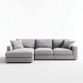 Sofa, 4-osobowa przezroczysty szary poliester sofa pomarańczowa lewy narożnik 260 x 160 x 85 cm
