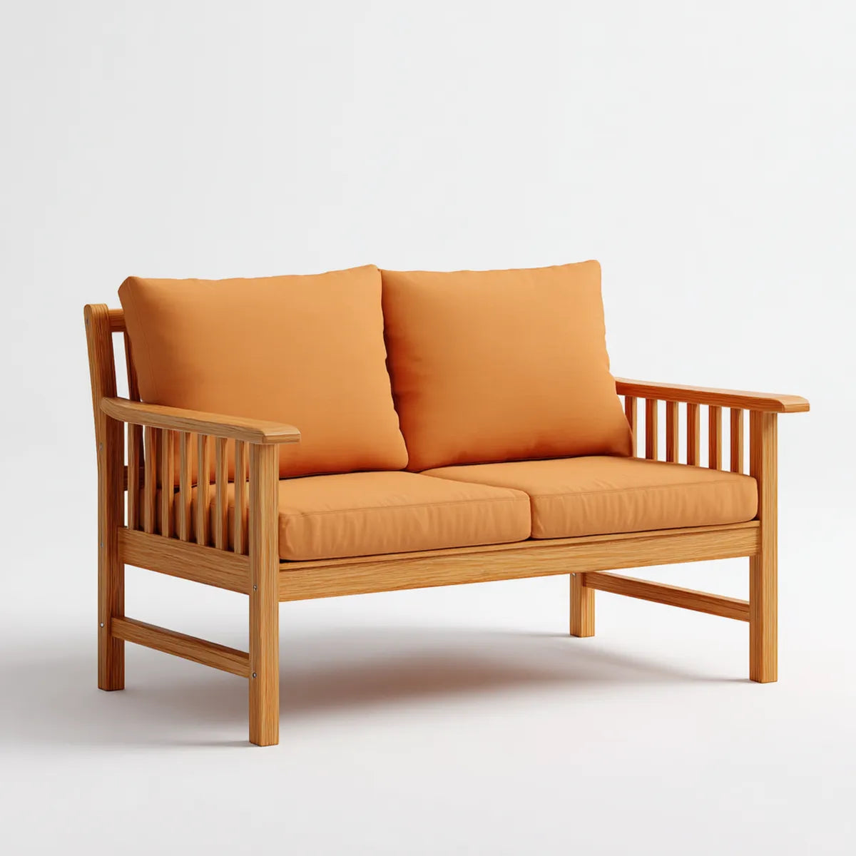 Sofa ogrodowa, Taras 2-osobowy Orange Naturalna 128 x 70 x 78 cm Acacia lity prostokąt z drewna