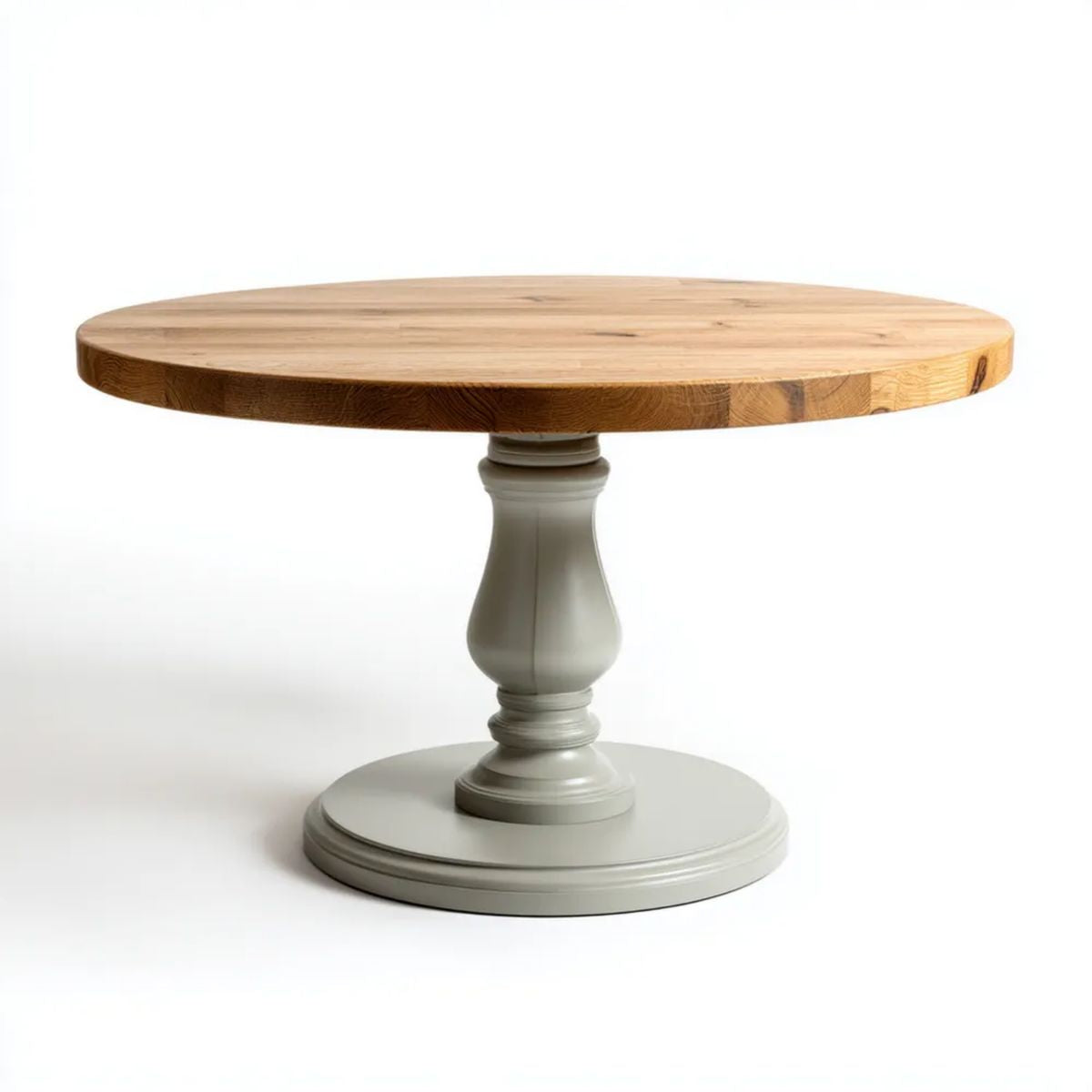 Stół do jadalni, Okrągły stół jadalny w Dębowym Dębie i MDF Grürry Ø120 x H75 cm