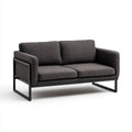 Sofa, 2-osobowa poliester ciemnoszary fotel z metalową konstrukcją 140 x 78 x 82 cm