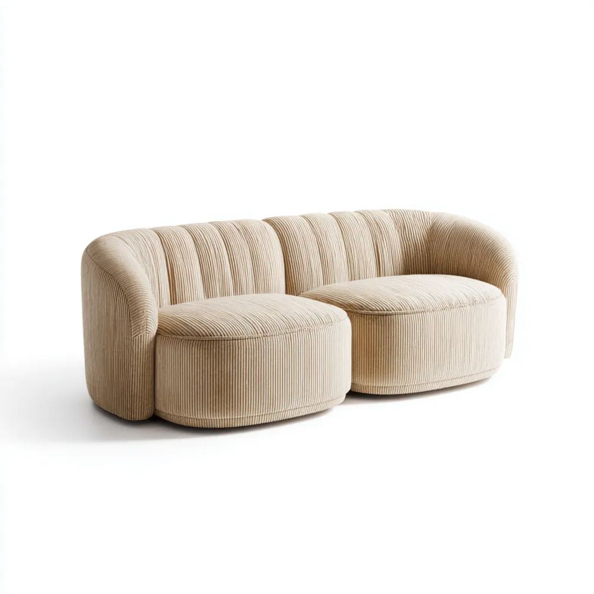 Sofa, Fotelik do dublowania, beżowy, sztruksowy poliester, 180 x 85 x 74 cm