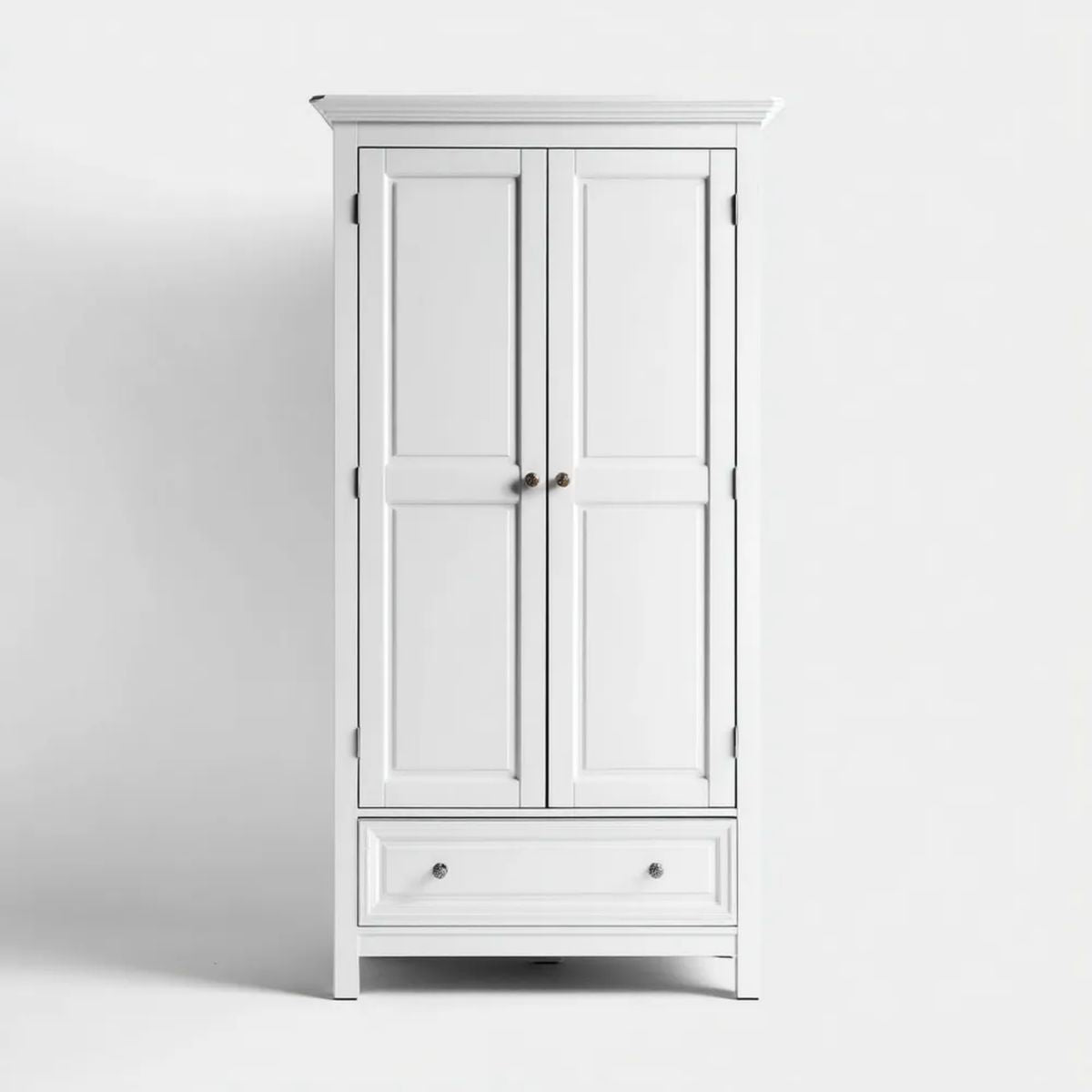 Szafa, Szafka Białego pokoju w MDF z 2 drzwiami i 1 szufladą, 90 x 55 x 190 cm