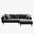 Sofa, 4-osobowa w kolorze czarnym, fotel w kolorze niebieskim, 240 x 160 x 85 cm