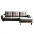 Sofa, 4 fotele sofa w szarym poliestrze z synonimem meridian i czarne metalowe nogi, 260 x 160 x 85 cm