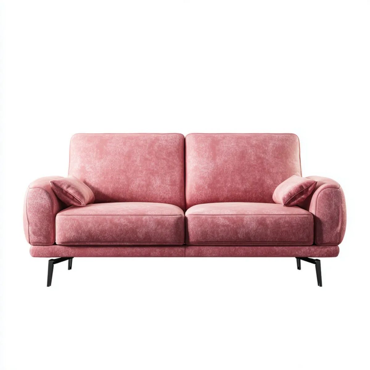 Sofa, 2-osobowa Bettvelt Bettinbread różowy sofa z czarnym stalowe stolarki, 180 x 85 x 85 cm