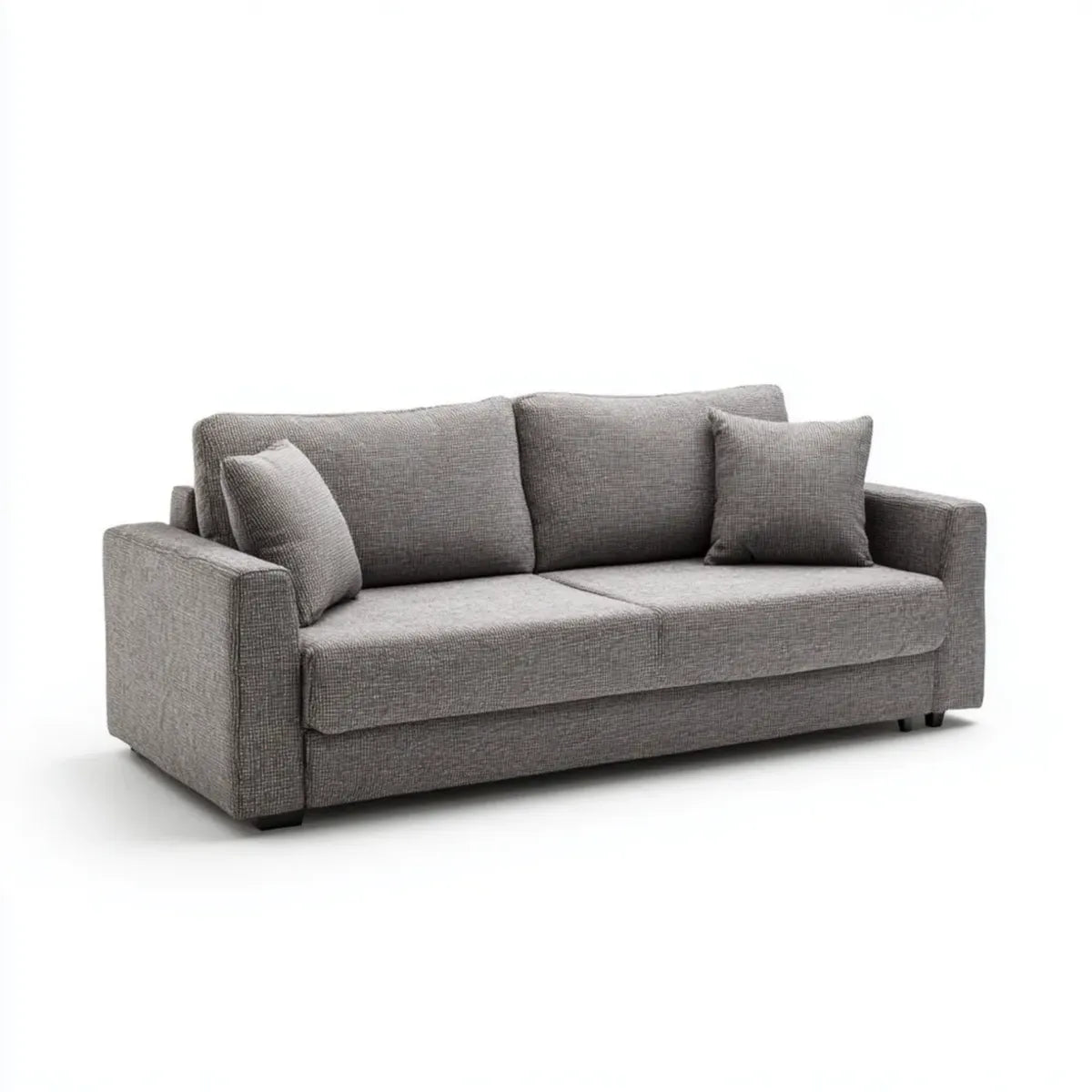 Sofa, 2-fotela szara 200 x 90 x 85 cm poliester prostokątna