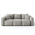Sofa, 3-fotela szara 230 x 95 x 82 cm poliester prostokątna
