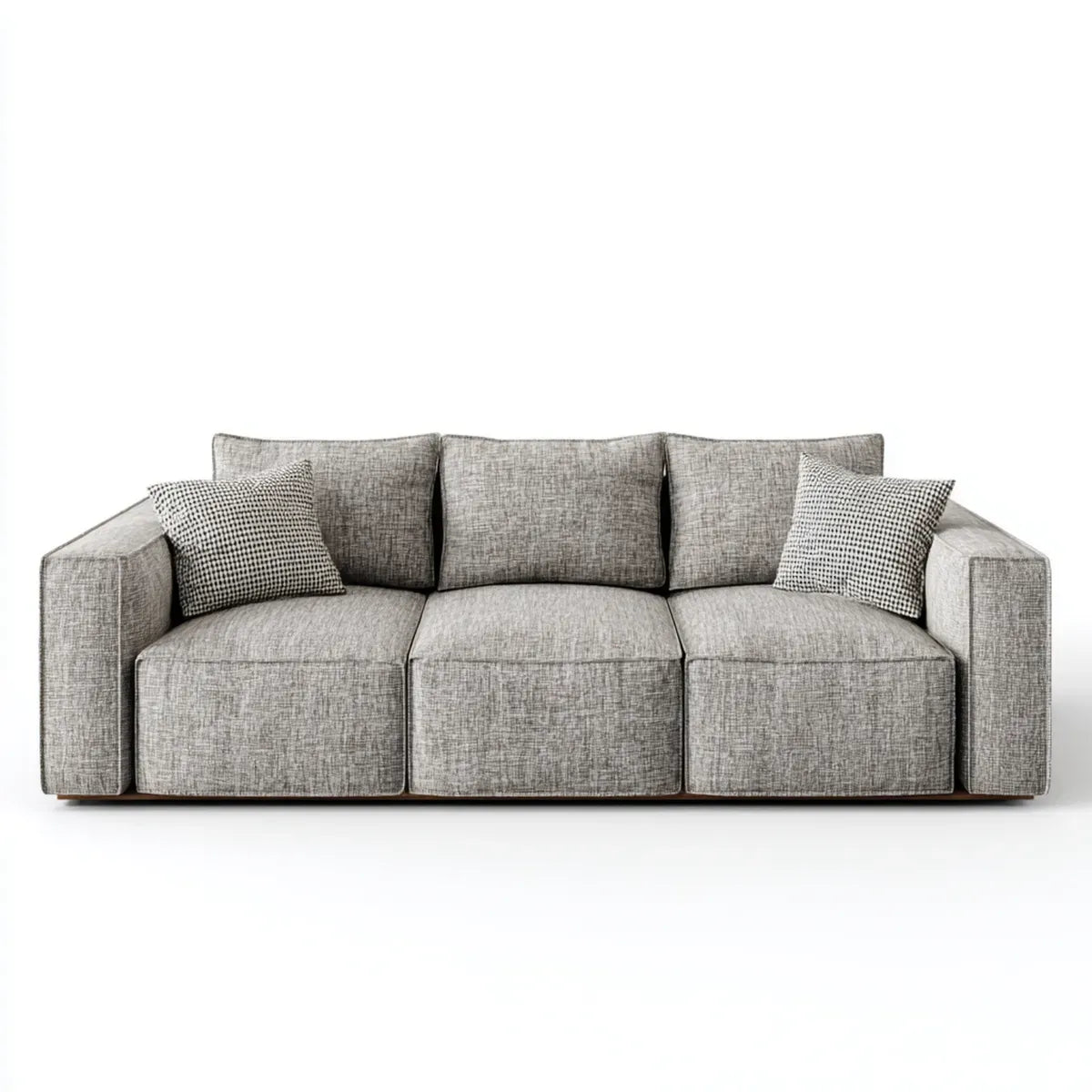 Sofa, 3-fotela szara 230 x 95 x 82 cm poliester prostokątna