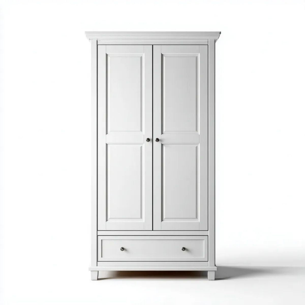Szafa, Szafka do przechowywania białego szkła w MDF z 2 drzwiami i 1 szufladą, 100 x 55 x 200 cm
