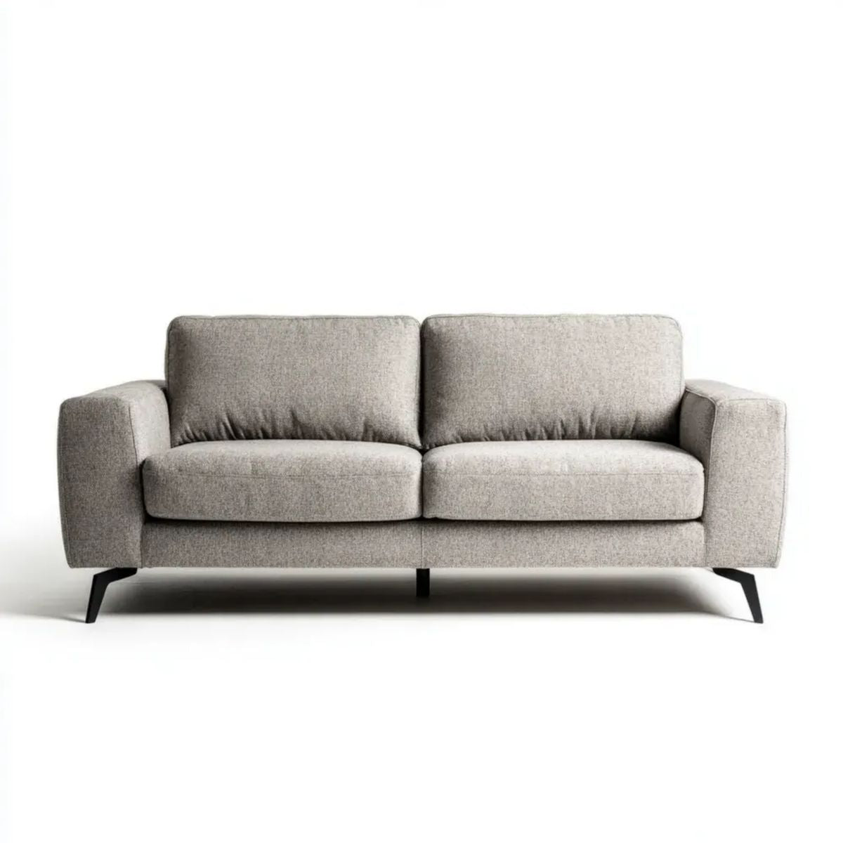 Sofa, 2 szare sofy w tkaninie z czarnym metalowym nóżkami, 170 x 85 x 85 cm