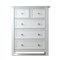 Komoda, Boxer 5 białych szuflad 80 x 40 x 120 cm w prostokątnym MDF