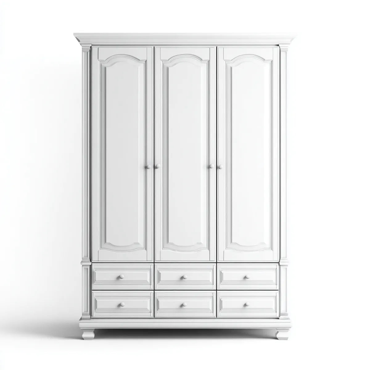 Szafa 3-drzwiowa biała 180 x 60 x 220 cm MDF prostokątna z 6 szufladami