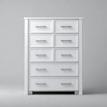 Komoda, 8 szuflady biały 100 x 45 x 150 cm prostokątna MDF