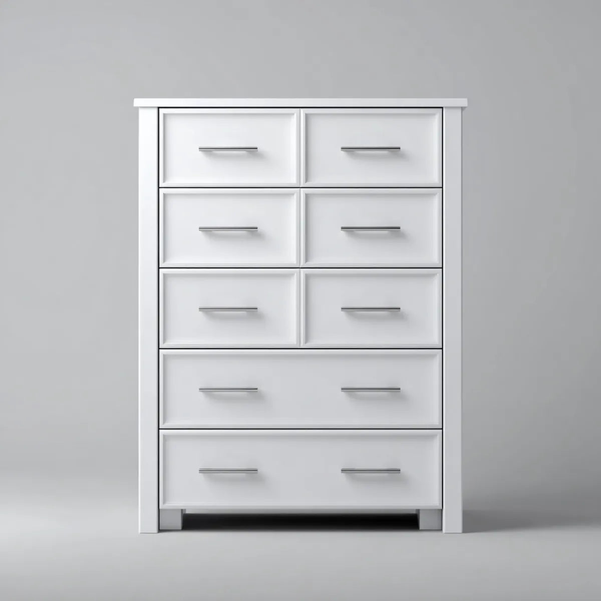 Komoda, 8 szuflady biały 100 x 45 x 150 cm prostokątna MDF