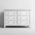 Komoda, 6 szuflady biały prostokątna MDF szuflada 140 x 45 x 90 cm
