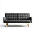 Sofa, 3-osobowa w -sofie w poliestrze -szary z -brązowym drewnianym nóżkiem, 180 x 78 x 83 cm