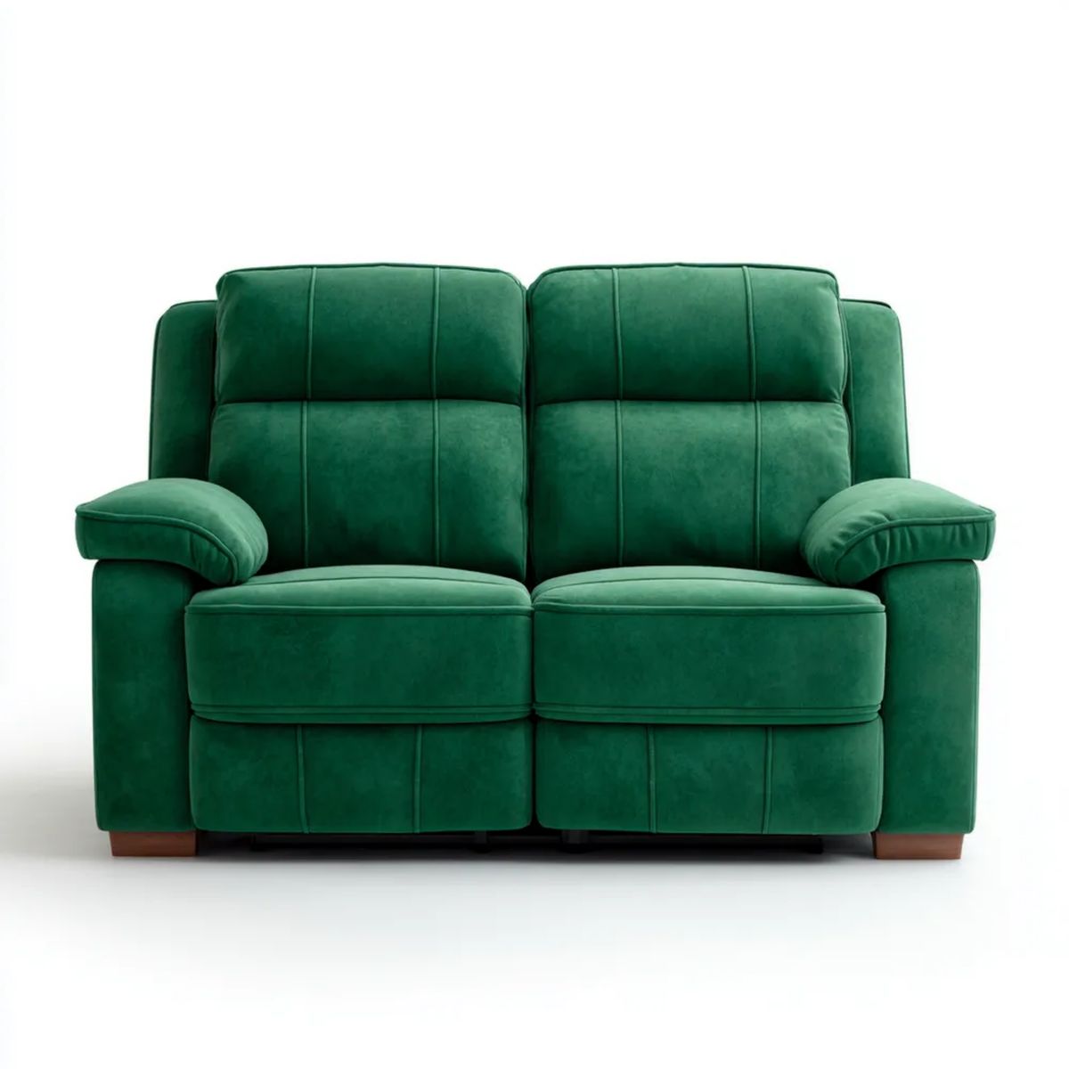 Sofa, 2-osobowa relaksujący sofa w szmaragdowym zielonym welwelt i ciemnobrązowy, 160 x 95 x 100 cm