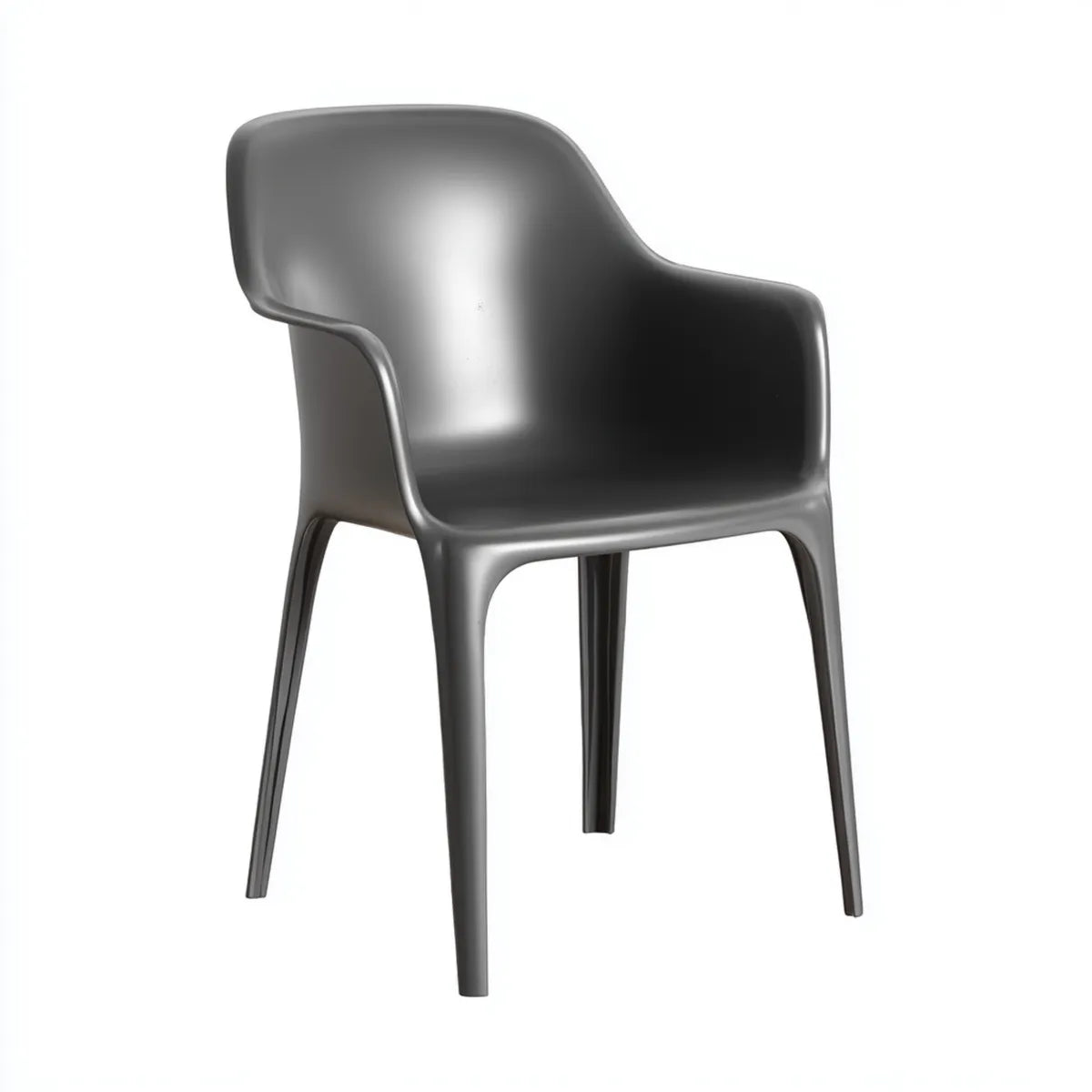 Fotel, Czarne krzesło monoblokowe z polipropylenu 55 x 54 x 80 cm