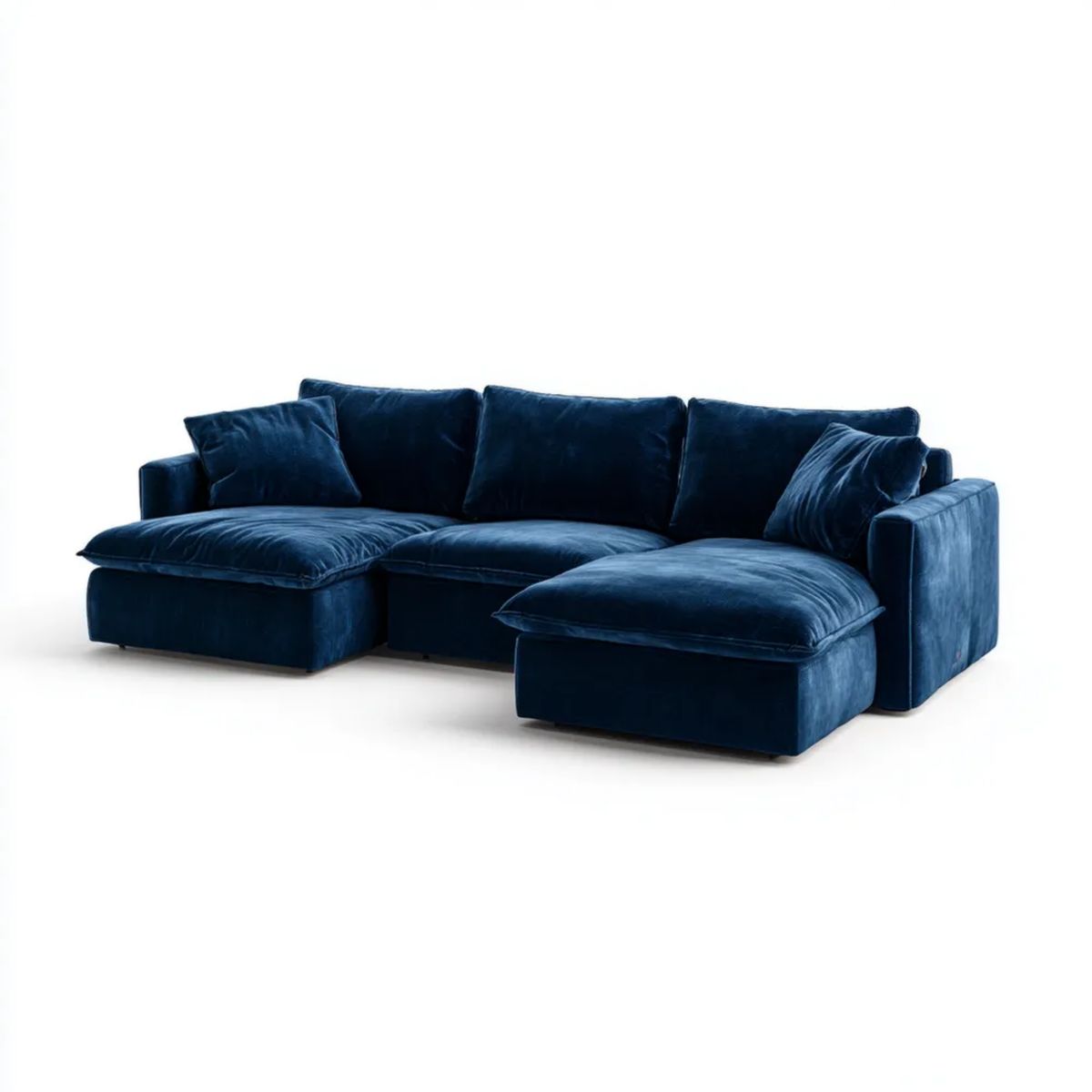 Sofa, Plaski narożnik sofa 4 willa noc błękitny wilk krzesełka z dwoma szezlongiem, 300 x 170 x 85 cm