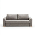 Sofa, Szara sofa z drewnianymi nóżkami, 2 fotele, 160 x 85 x 82 cm