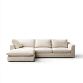 Sofa, 4-osobowa poliestrowy beżowa sofa, kształt L, 280 x 160 x 82 cm